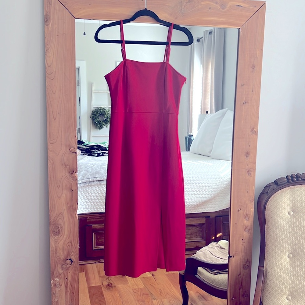 Pink Lilly red midi dress